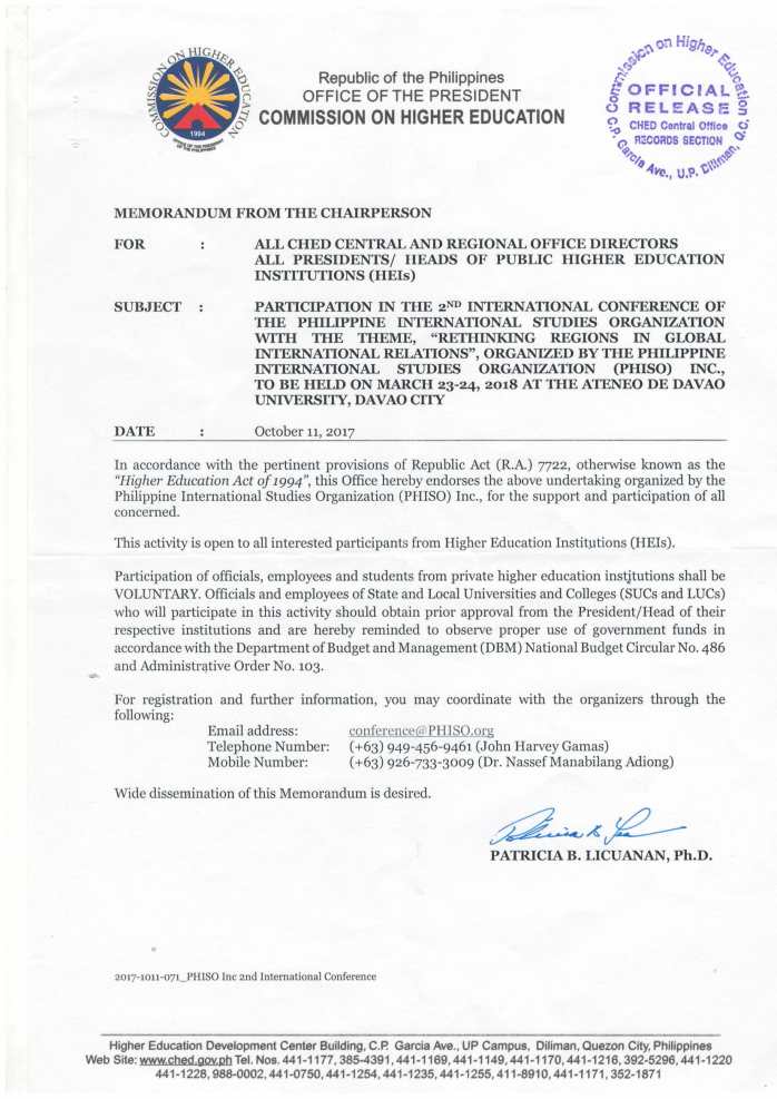 2017 CHED Endorsement